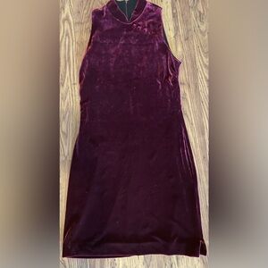 Elegant Velvet Burgundy Dress